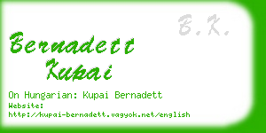 bernadett kupai business card